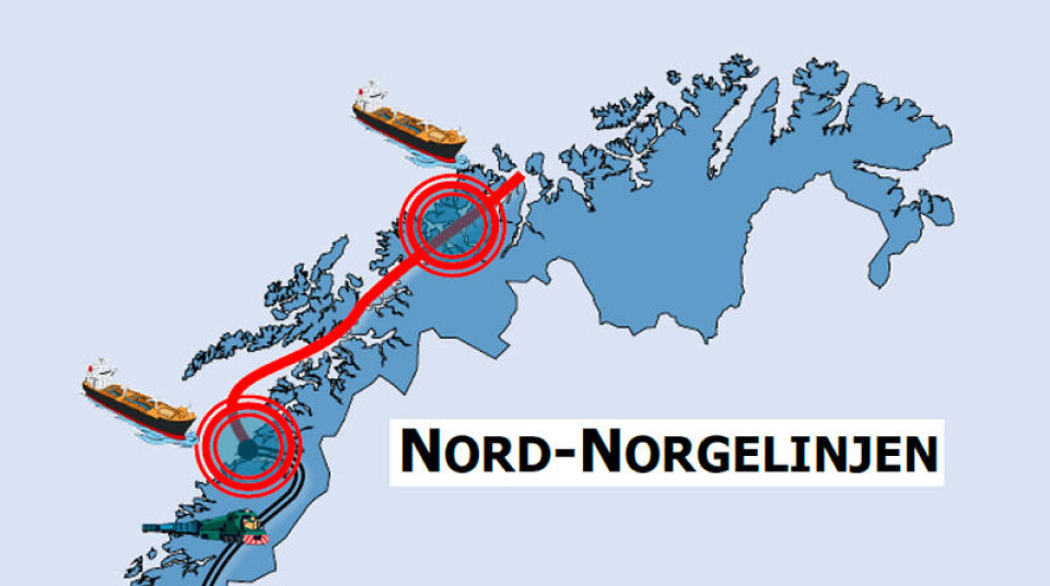 Nord-Norge-linjen er et spennende prosjekt, som kobler sammen flere aktører ei linje mellom Bodø og Tromsø. Illustrasjon: Transportutvikling AS Nord-Norge-linjen er et spennende prosjekt, som kobler sammen flere aktører ei linje mellom Bodø og Tromsø. Illustrasjon: Transportutvikling AS