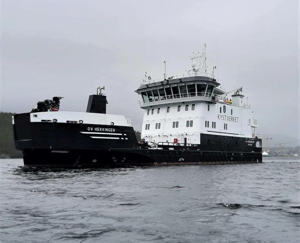 Nylig var det testtur for Kystverkets nyeste flåtetilvekst, hybridfartøyet OV «Hekkingen». Dette blir nok en grønt flaggskip for Kystverket. (Foto: Gunnar Humblen/Kystverket)