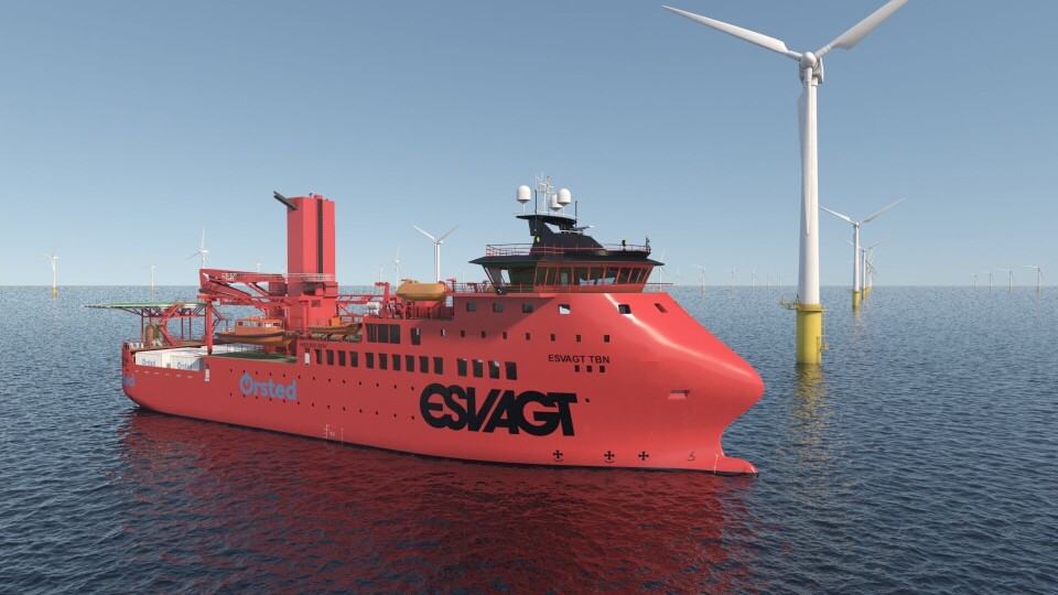 Brunvoll har sikret seg en viktig kontrakt for komplett azimuth fremdrift og manøvreringssystem for Esvagts nye Service Operation Vessel (SOV). Illustrasjon: HAV Design
