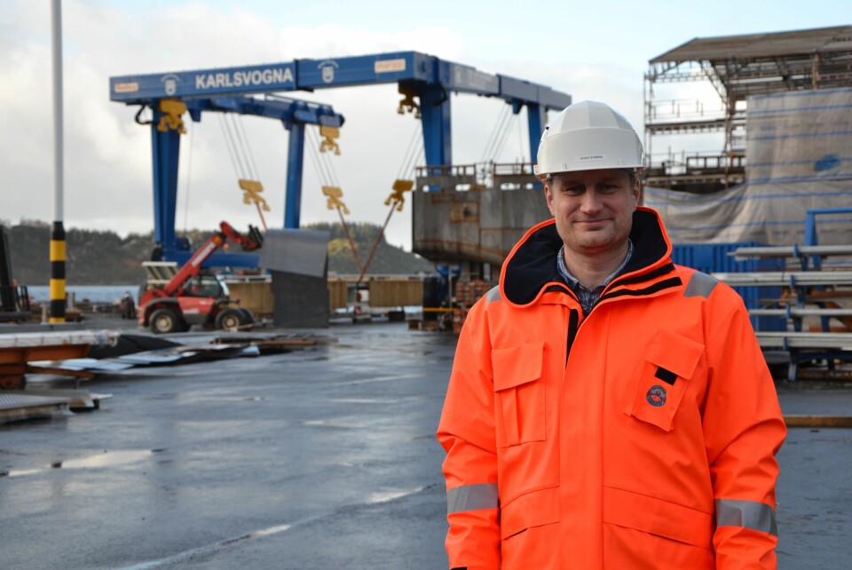 Hugo Strand er daglig leder i Fitjar Mekaniske Verksted AS. Foto: Linn Therese Skår Hosteland