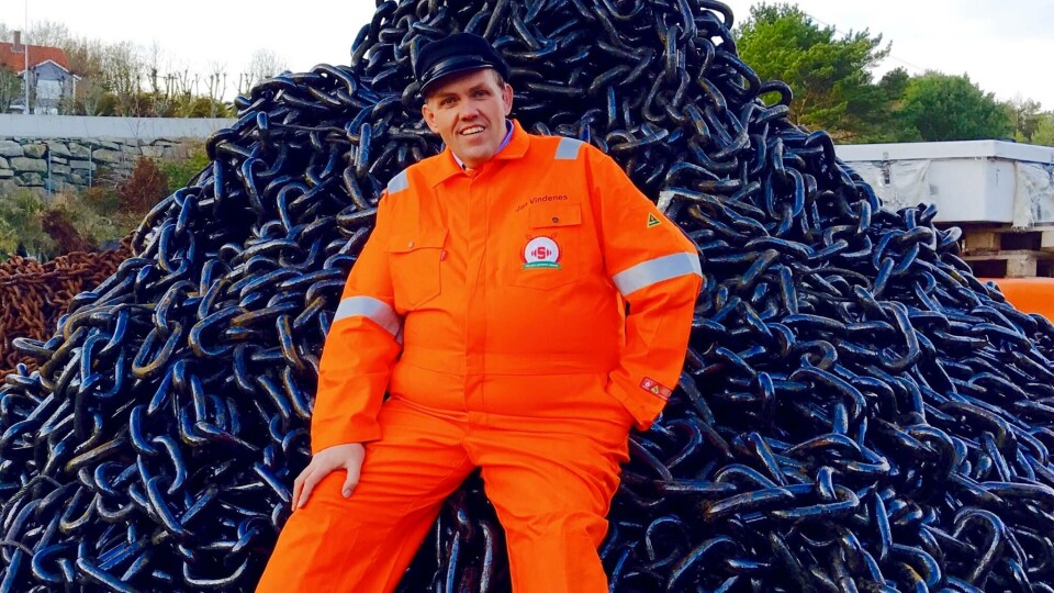 Jan Vindenes. Foto: Sotra anchor and chain
