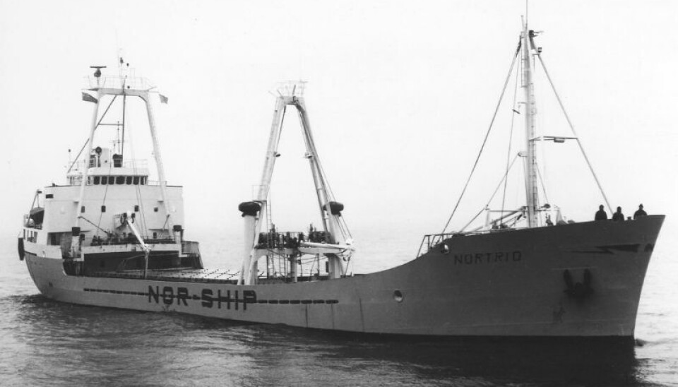 «Nortrio» var det sjette skipet i en serie på i alt 9 som skulle leveres fra Aukra Bruk innen utgangen av 1972. Foto er hentet fra Sjøhistorie. «Nortrio» var det sjette skipet i en serie på i alt 9 som skulle leveres fra Aukra Bruk innen utgangen av 1972. Foto er hentet fra Sjøhistorie.