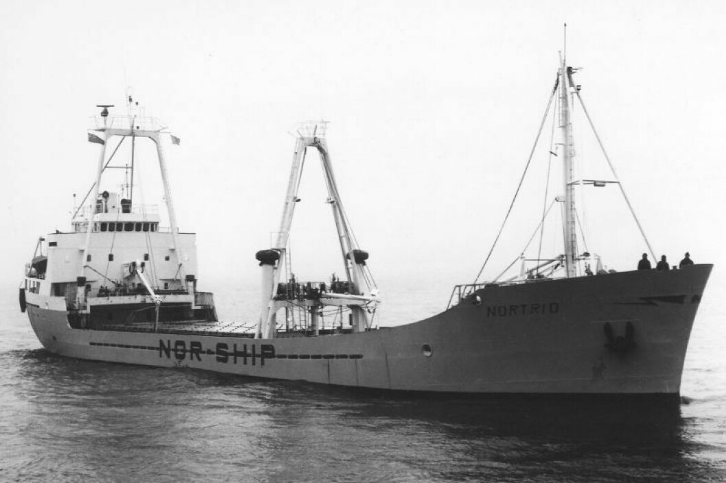 «Nortrio» var det sjette skipet i en serie  på i alt 9 som skulle leveres fra Aukra Bruk innen utgangen av 1972. Foto er hentet fra Sjøhistorie.