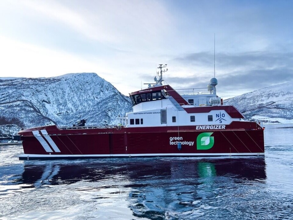 MS «Energizer» er en 39 meter lang CTV-katamaran, bygget ved Grovfjord Mek. Verksted. Foto: GMV