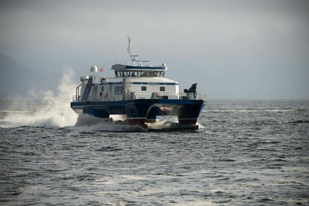 «FOB Swath 10» er den tredje i rekken som Oma Baatbyggeri leverer til danske Offshore Windservice AS. Foto: Magne Langåker
