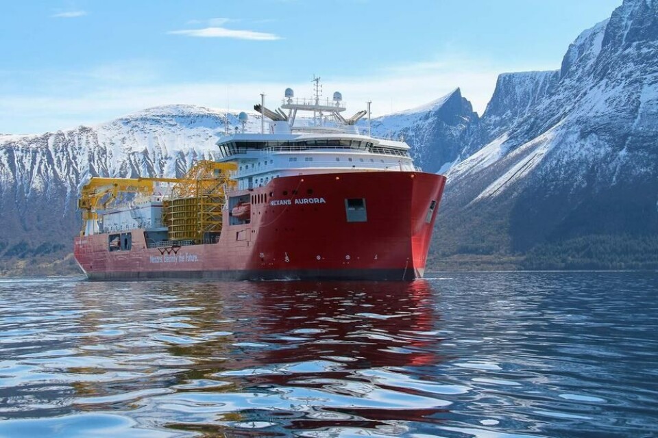 Nexans flaggskip «Nexans Aurora» er levert fra Ulstein Verft på tiden. Foto: Ulstein Group