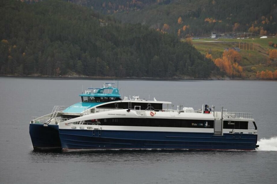 «Fredrikke Tønder-Olsen» er det tredje søsterskipet som Brødrene Aa leverer til Nordland Fylkeskommune. Foto: Brødrene Aa