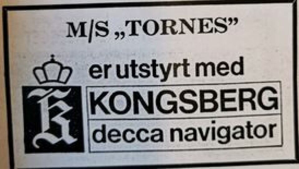 Gratulasjonsannonse i Skipsrevyen nr 1/1971.