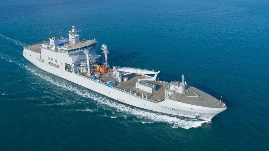 Det nye logistikkfartøy erstatter KNM «Valkyrien» etter 21 års tjeneste. Det nye fartøyet blir dobbelt så stort som fregattene. Foto: Forsvaret Det nye logistikkfartøy erstatter KNM «Valkyrien» etter 21 års tjeneste. Det nye fartøyet blir dobbelt så stort som fregattene. Foto: Forsvaret