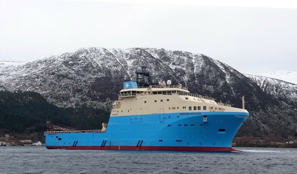 Kleven overleverte sitt byggenummer 384 ankerhåndteringsfartøyet «Maersk Moover» til Maersk Supply Services den 4. februar. Foto: Kleven