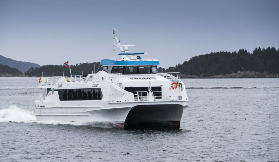 M/S «Kalvøy» er basert på Omas mangeårige erfaring med bygging av hurtiggående katamaran passasjerbåter. Foto: Oma Baatbyggeri