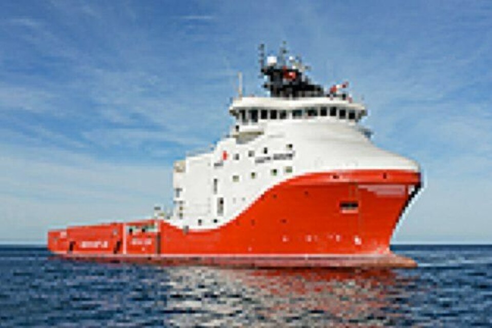 Med typisk Siem Offshore-layout på skrogsidene. Designen er VS 4411 DF.
