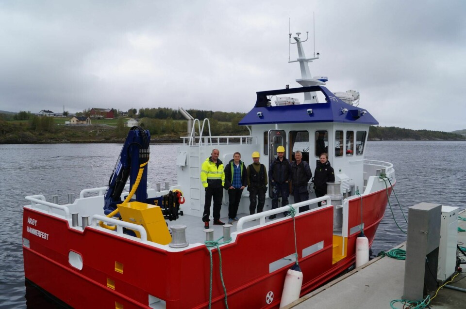 Fra overleveringen ved verftet i Flatanger Foto: Folla Maritime Service