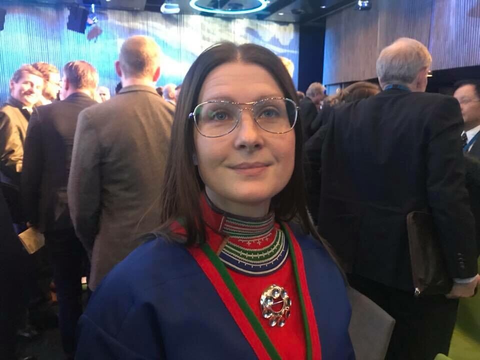 De svenske samenes rådsrepresentant Åsa Larsson Blind på Arctic-konferansen i Tromsø