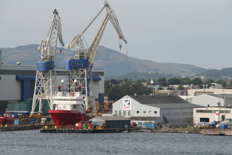 'Ocean King' ved verkstedsopphold. Foto Asle Strønen