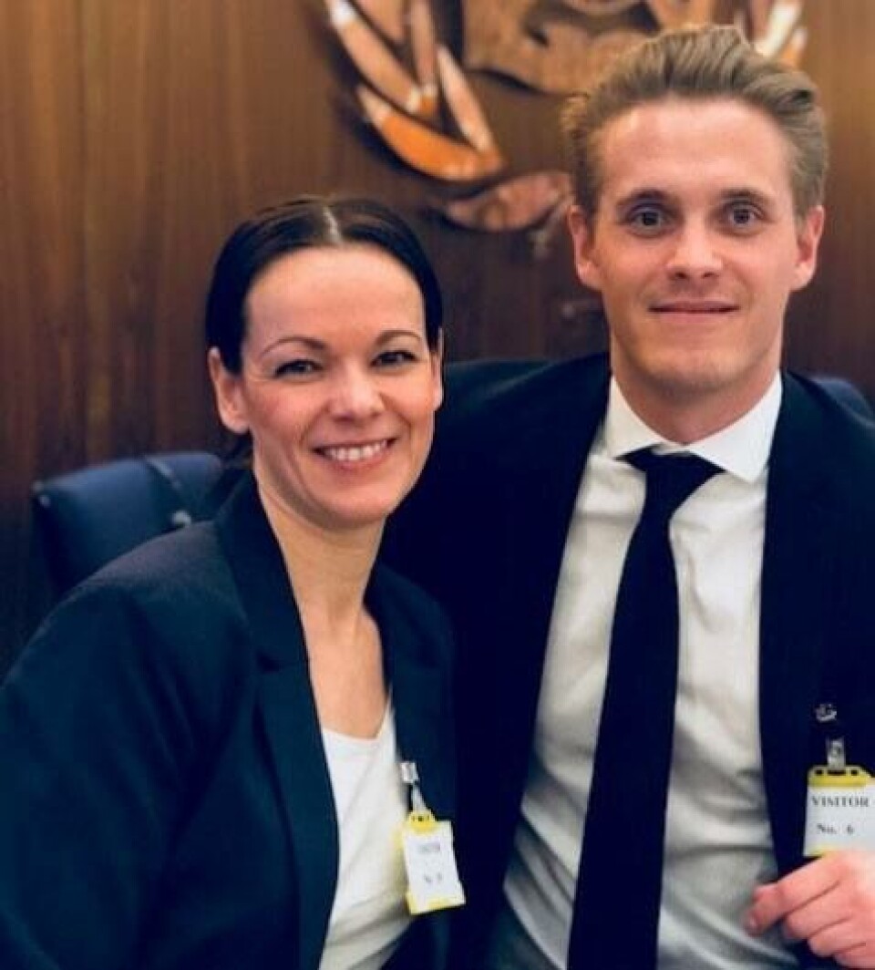Prosjektet fikk god mottakelse da Jorunn Lindøe og Anders Friisk sammen presenterte det for IMO. Foto: Sjøfartsdirektoratet
