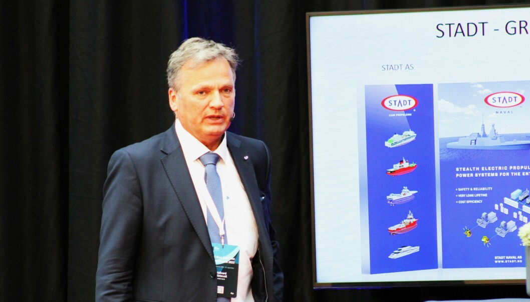 CEO i Stadt AS, Hallvard Slettevoll, under Den maritime klyngekonferansen 2022.