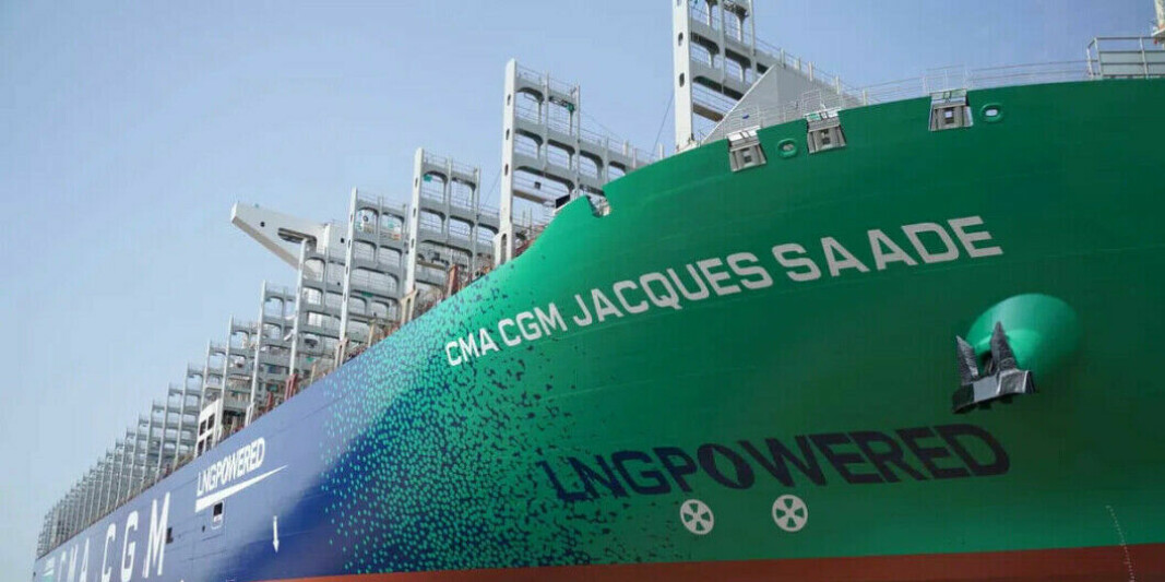 Containerskipet «CMA CGM Jacques Saadé» er verdens største i sitt slag som seiler med LNG som drivstoff.