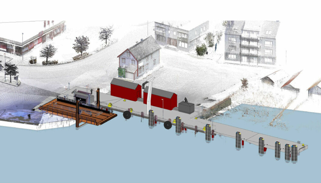 Skisse som viser den nye ferjekaia i Eidsdal.