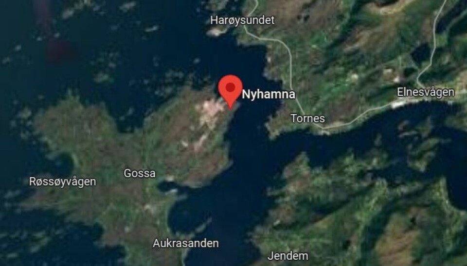 Lasteskipet grunnstøytte like nord for Nyhamna