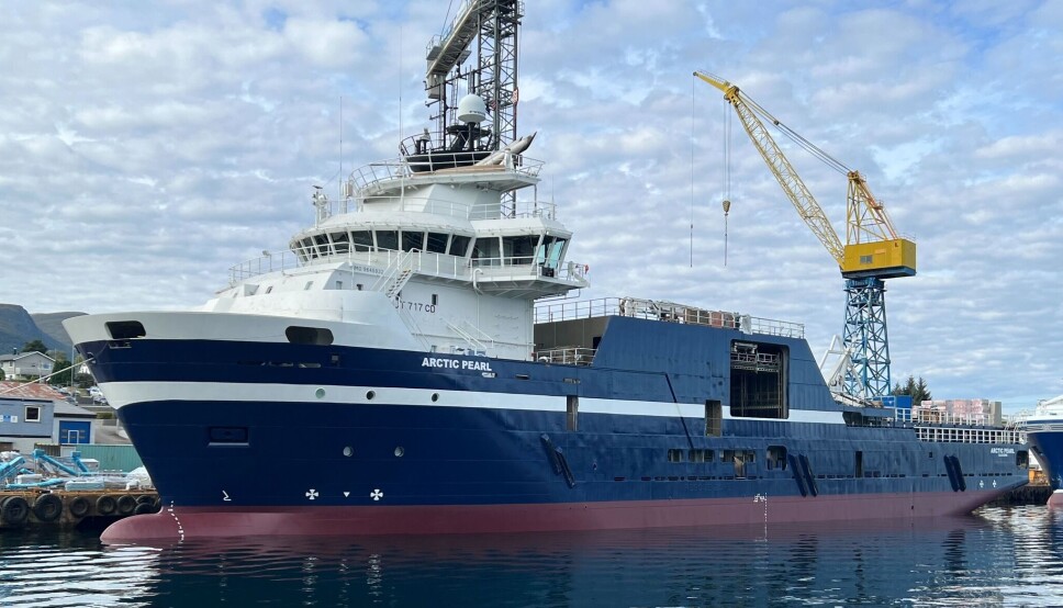 Ava Ocean har fått overlevert «Arctic Pearl» etter ombygging ved Fiskerstrand Verft. Foto: Ava Ocean