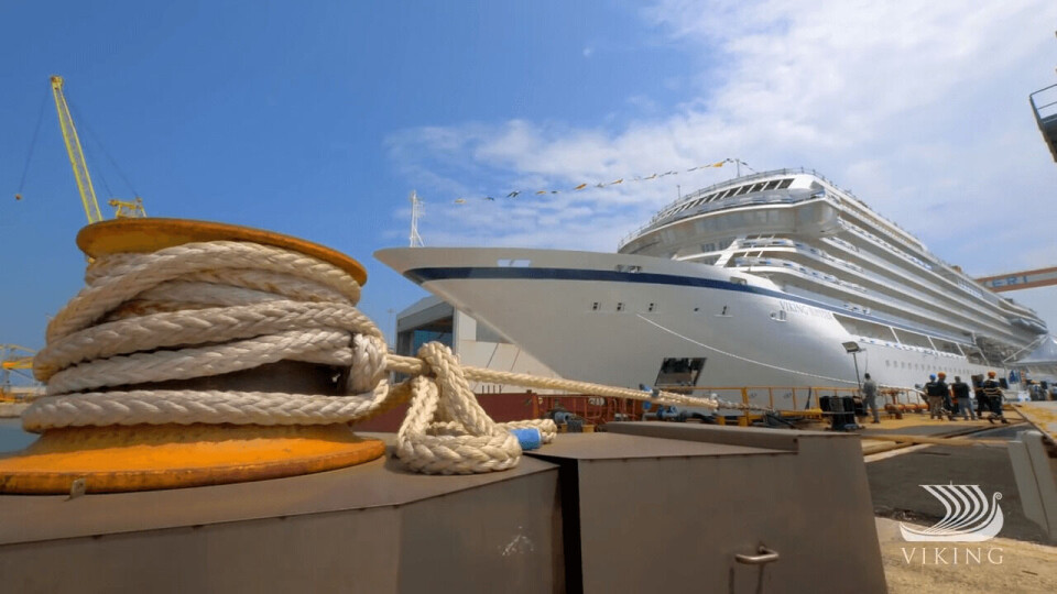 Fra sjøsettingen av «Viking Jupiter» Foto: Viking Cruises