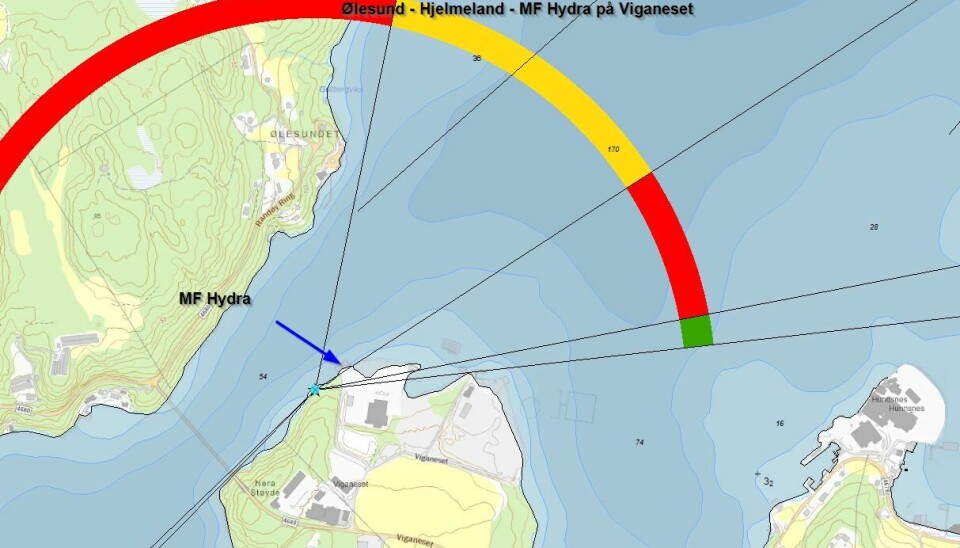Hydrogenferje begrenser sikt til fyrlykt