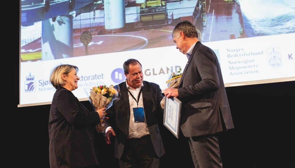 Training Manager i Solstad Offshore, Liv Bente Mevik, HR-direktør i rederiet, Per Stange og styreleder i Stiftelsen Norsk Maritim Kompetanse, Morten Kveim.