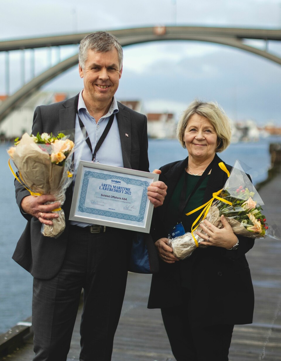 Training Manager i Solstad Offshore, Liv Bente Mevik, HR-direktør i rederiet, Per Stange.