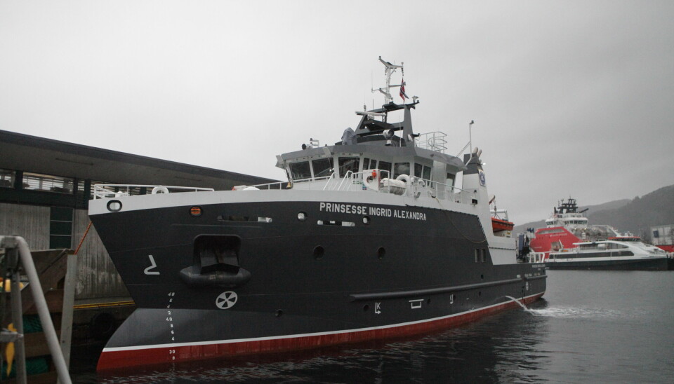 Her ligg det nye forskingsfartøyet til Havforskningsinstituttet til kai i Bergen.