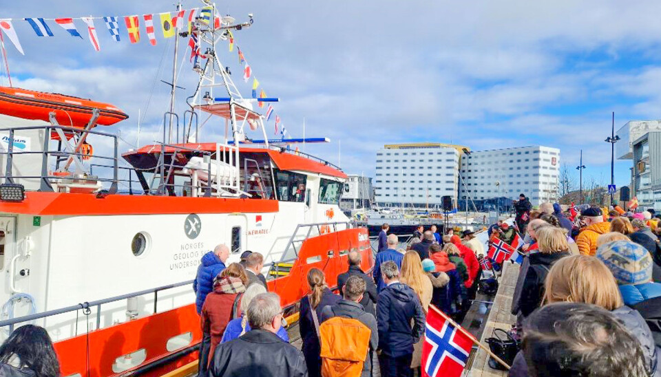 Det nye forskningsfartøyet ble døpt i Trondheim 20. mars. Det nye forskningsfartøyet ble døpt i Trondheim 20. mars.
