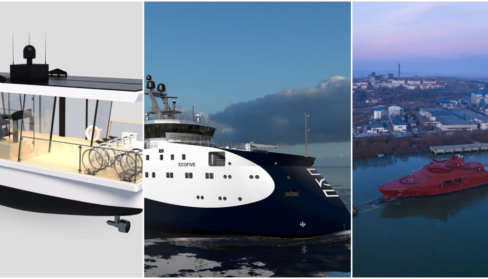 Fra venstre: MS «Estelle», MS «Ecofive» og KNM «Bjørnøya» Fra venstre: MS «Estelle», MS «Ecofive» og KNM «Bjørnøya»