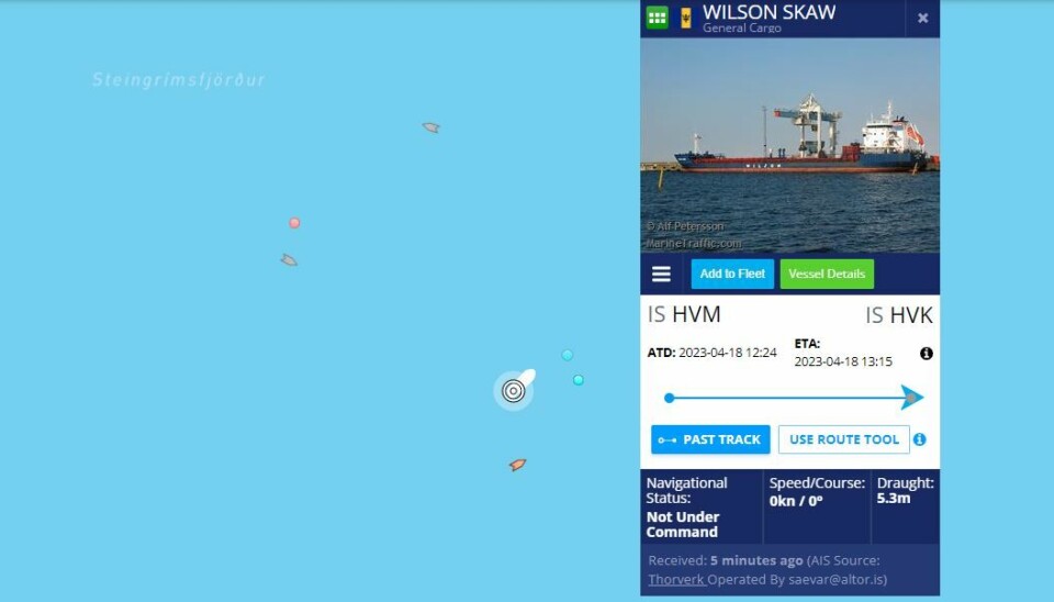 Skjermdump: Marinetraffic