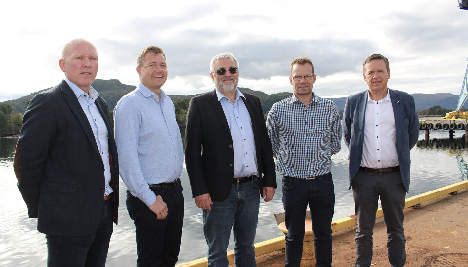 From the left: Muren from UDS, Matre from Westcon, Roaldsnes from Bluewild, Heggen from Westcon and Skoge from UDS