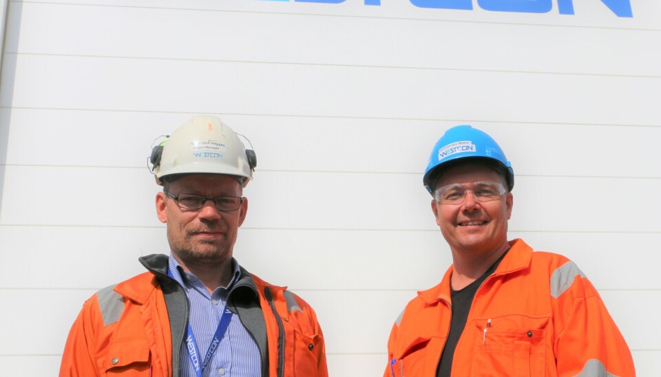 Prosjektleder Geir Heggen (til venstre) og Endre Matre, Leder teknisk og nybygg ved Westcon Yards.