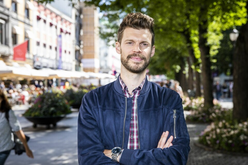 Partileder Bjørnar Moxnes i Rødt mener Kongsberg Gruppen med hjelp av staten bør kjøpe Bergen Engines. Foto: Ihne Pedersen/Rødt