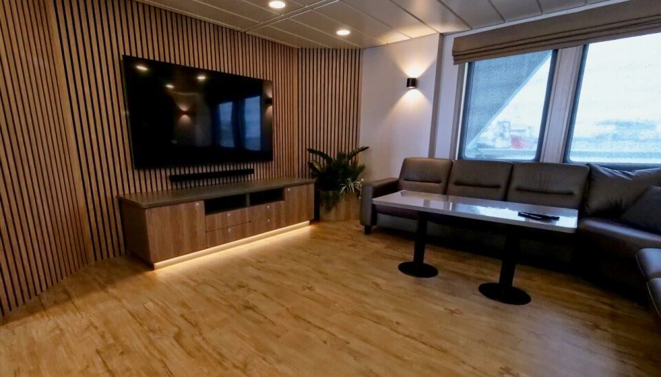Maritime Montering har stått for innredningen med møbler fra Ekornes.