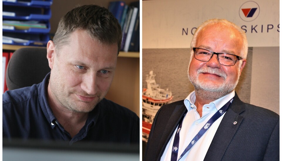 Styrelder og daglig leder i Norske Skipsverft, Hugo Strand og Asle Strønen.