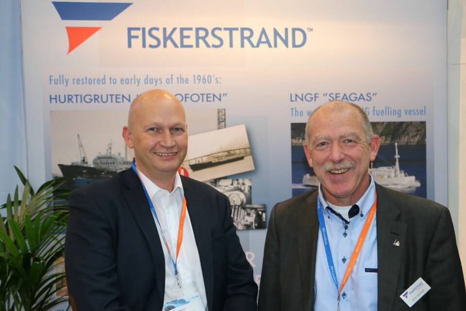 Gode messedager: Odd Harald Skjong (til v.) og Einar Kjerstad er godt fornøyde med SMM 2016. Foto: Asle Strønen