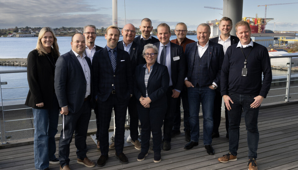 Styringsgruppen i Maritim uke. F.v. Hedda Grip Vikse, Aslak Askeland, Martin Doyle, Nils Konrad Bua, John Malvin Økland, Sverre Flatebø, Sveinung Stensland, Dag Inge Aarhus, Sverre Meling, Tore Gautesen, André Sæbø, foran Liv Reidun Grimstvedt.