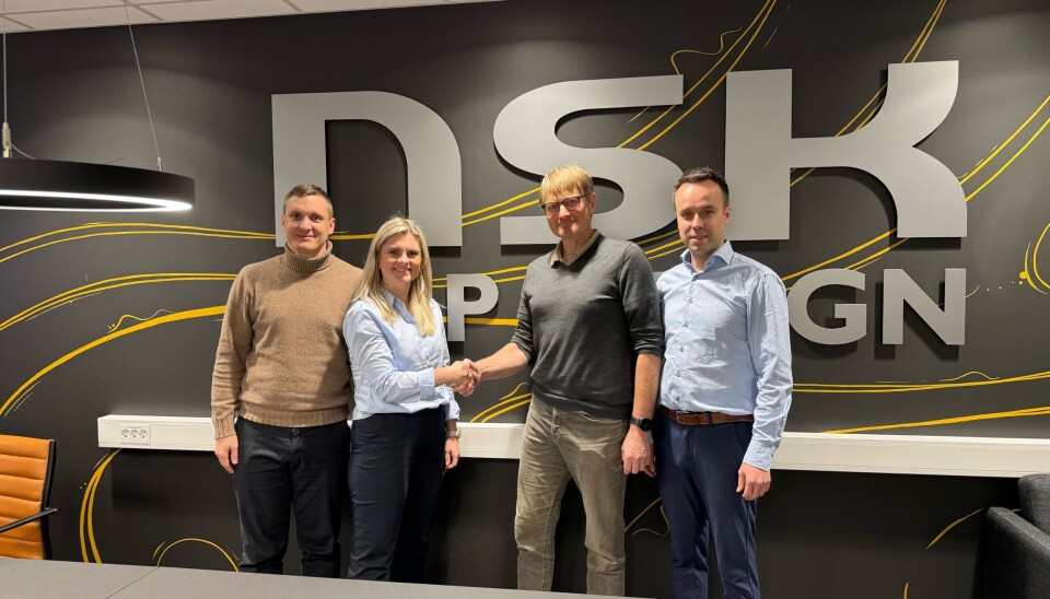 Vegard Skår, prosjektsjef i Havyard, Silje Smådal, Salgssjef i Havyard, Inge Berg , CEO i Nordlaks, Øyvind Nikolaisen, NSK Ship Design .