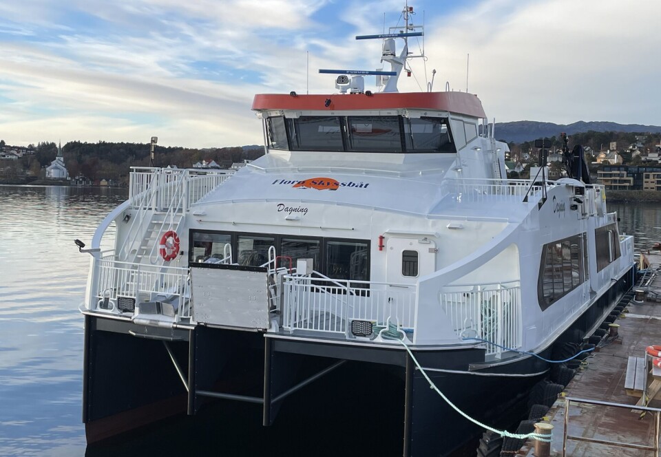«Dagning» er den nye hurtigbåten i flåten til Florø Skyssbåt, levert av Oma Baatbyggeri.