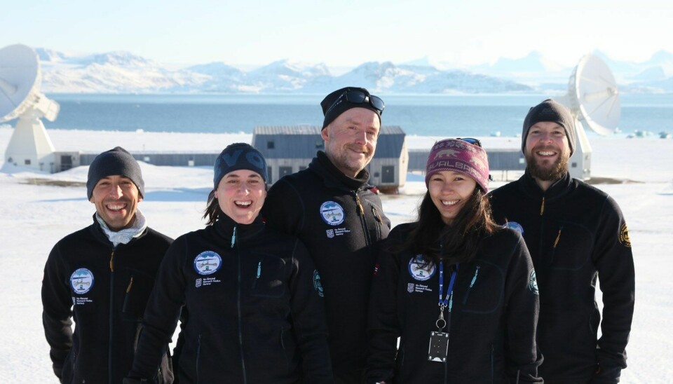 Kartverket er over hele landet. Her er teamet ved det geodetiske jordobservatoriet i Ny-Ålesund på Svalbard.