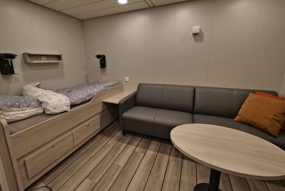 Maritime Montering har stått for innredningen med møbler fra Ekornes.