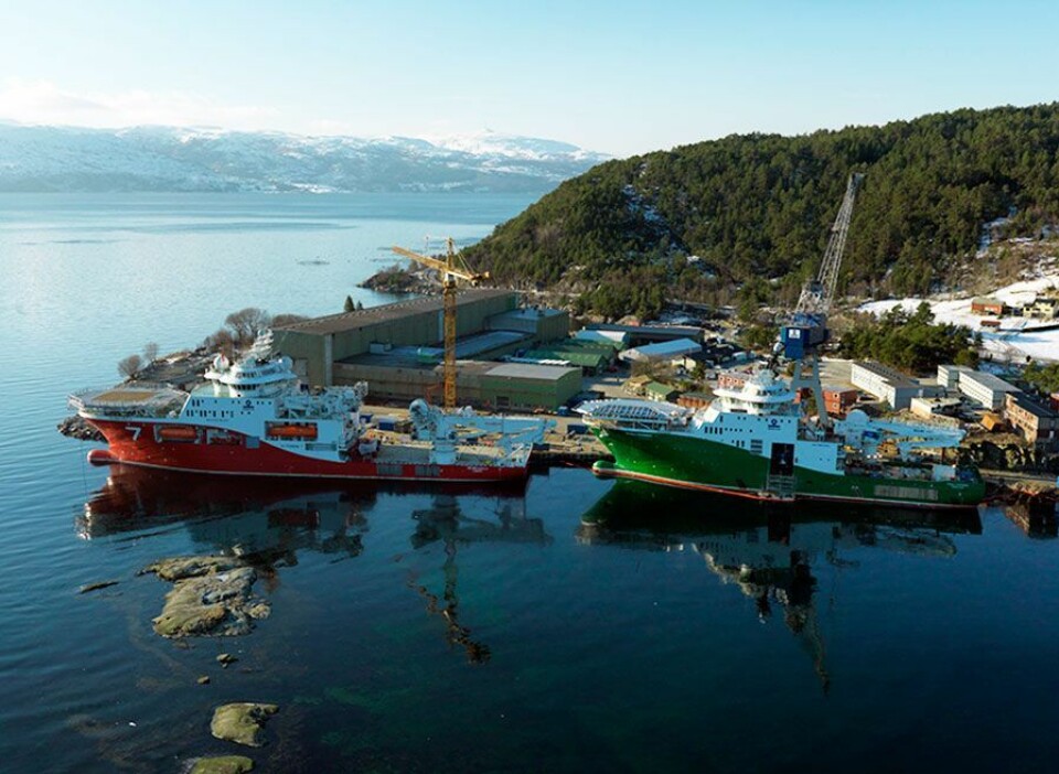 Norske verft er uansett største leverandør av skip til norske redere. Bildet viser anlegget til Havyard Ship Technology i Leirvik.Foto: Fuglefjellet