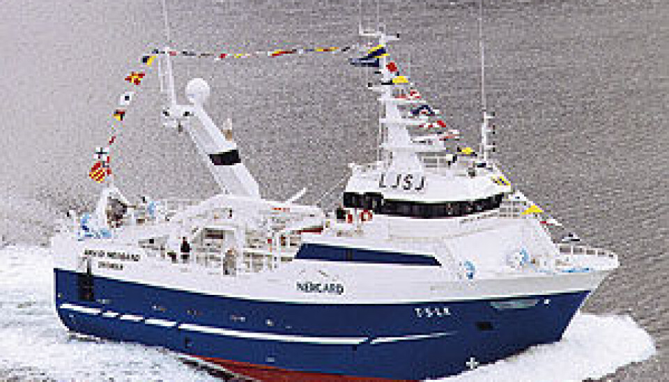 M/S «Arvid Nergård» fotografert da fartøyet avgikk Vaagland Båtbyggeri som nytt i 1999.Foto: Harald M. Valderhaug.