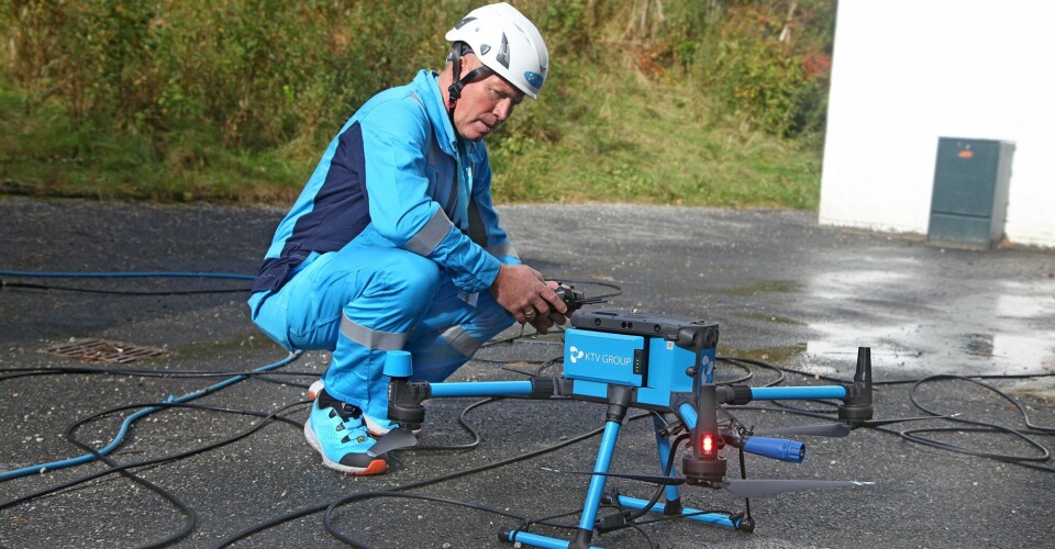Med en slik drone skal det nye cruiseskipet vaskes.
