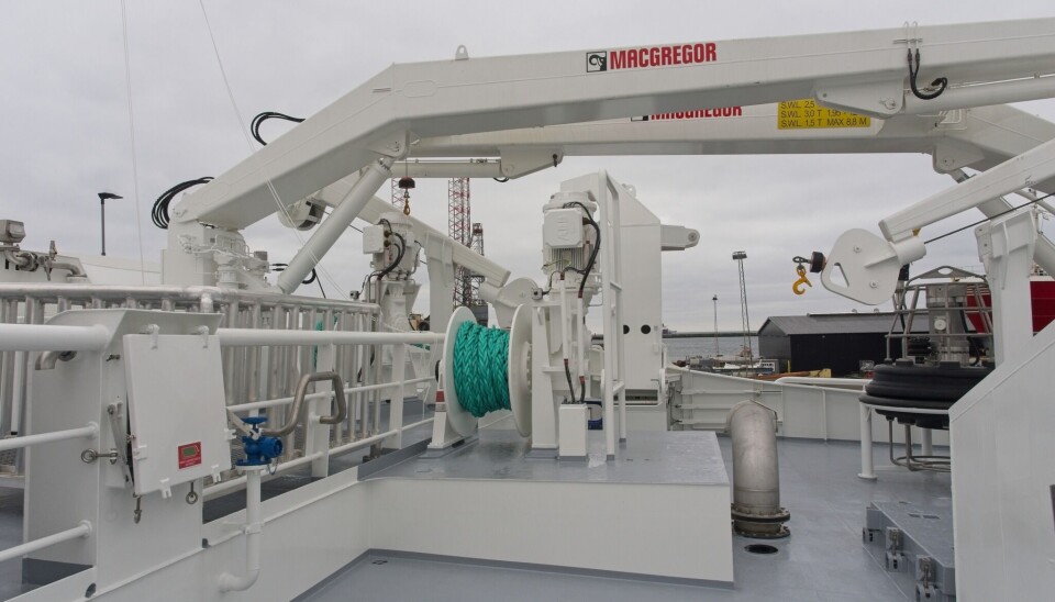 MacGregor Rapp Marine og MacGregor Triplex har levert kraner og vinsjer.