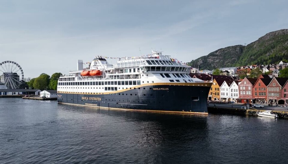 «Havila Pollux» ved Bryggen i Bergen.