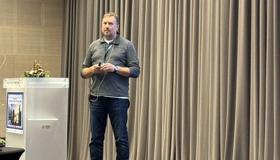 Daglig leder av Oma Baatbyggeri, Gunnar Jan Oma, under Hurtigbåtkonferansen i Bergen.